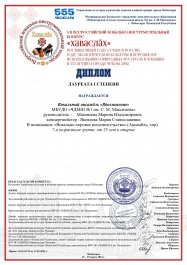 Победа ансамбля «Вдохновение в конкурсе «Хаваслăх»